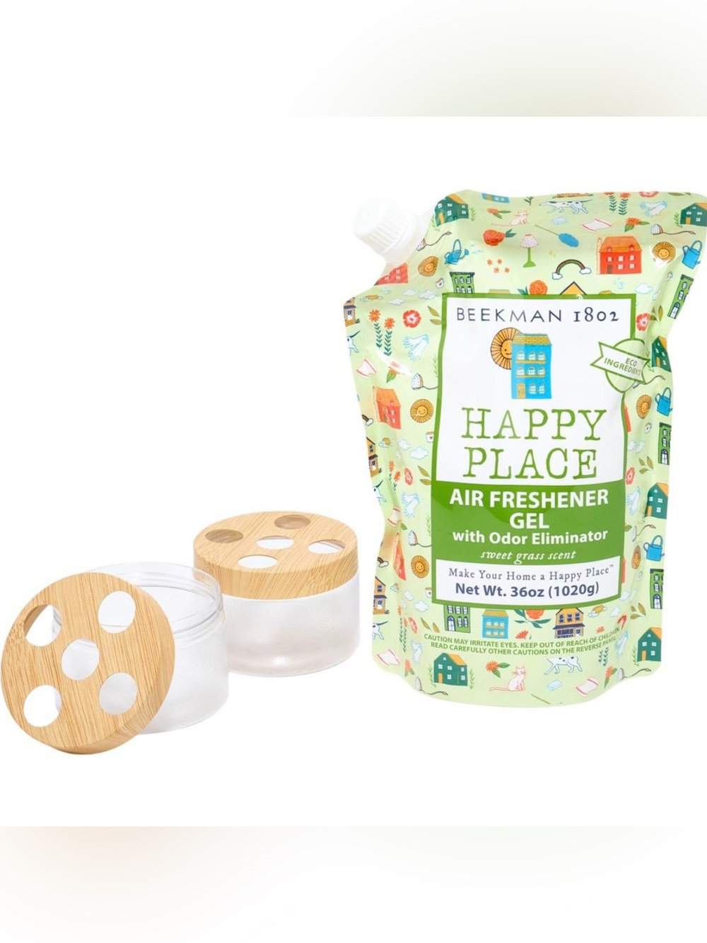 Beekman 1802 Happy Place Air Freshener Odor Eliminator Gel with 2 Jars